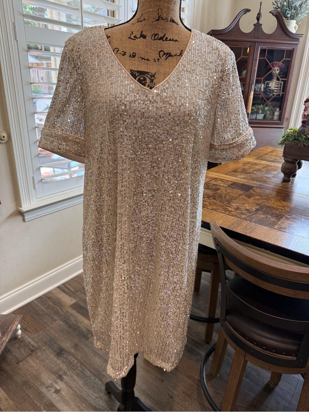 CeCe Sequin Shift Cocktail Dress